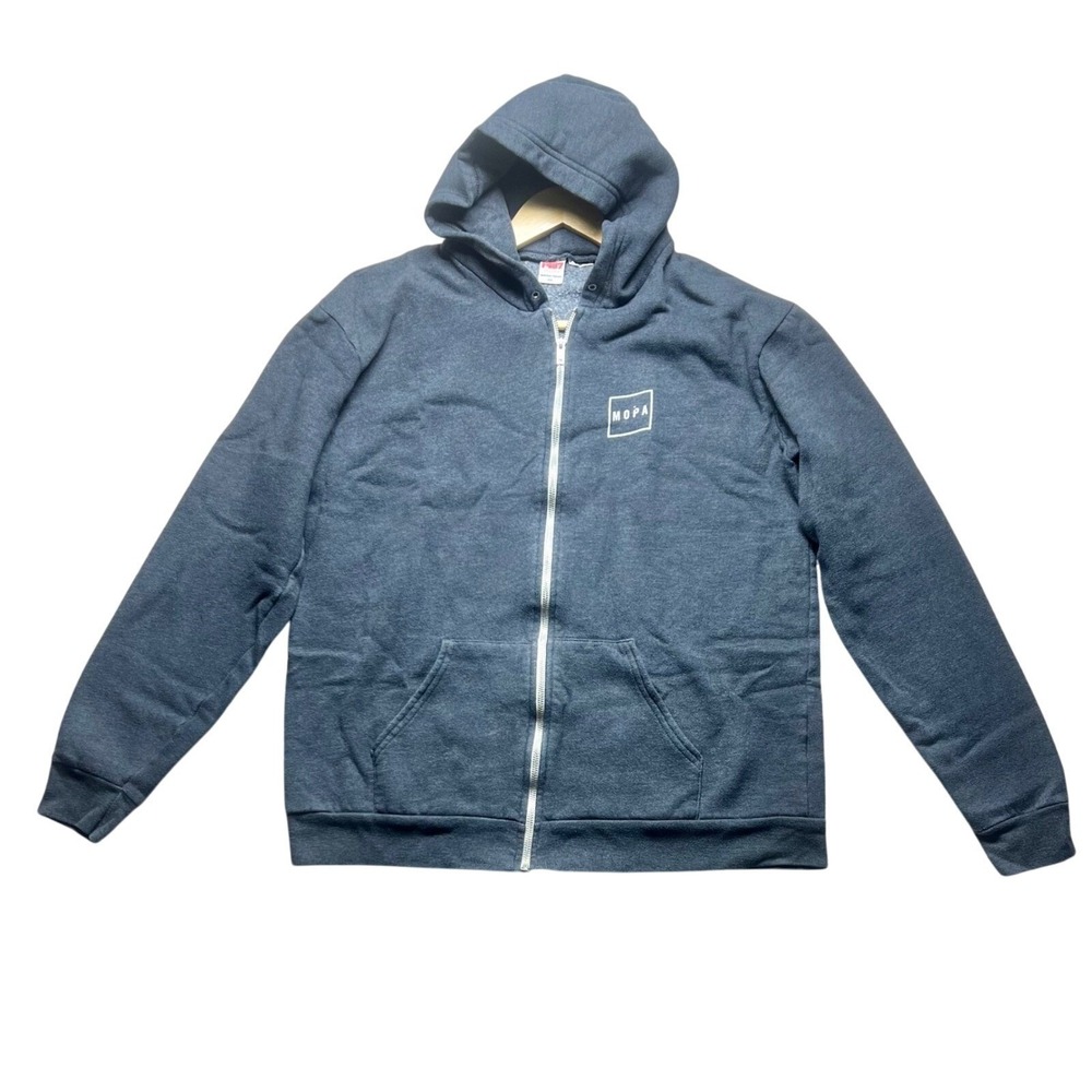 American Apparel F497 Hoodie Charcoal Gray Full Zip Sweatshirt Women's 2XL MOPA
